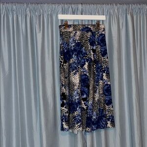 Blue and Black Patterned Women's Skirt